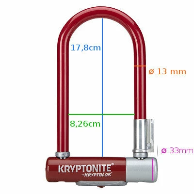 Antivol Vélo Kryptolok Mini 7 Rouge - Kryptonite – Image 4