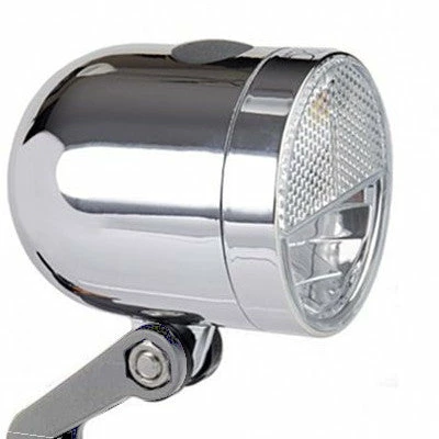 Brandless Eclairage Avant Rétro Chromé Sur Fourche De Vélo Néro