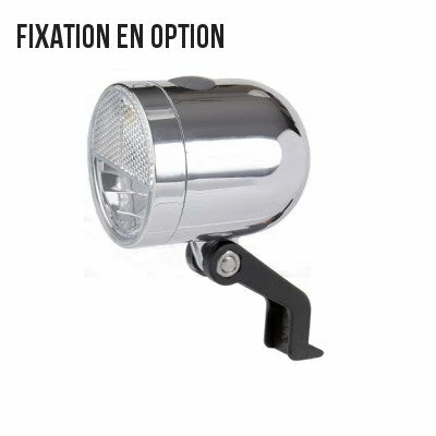 Brandless Eclairage Avant Rétro Chromé Sur Fourche De Vélo Néro – Image 2