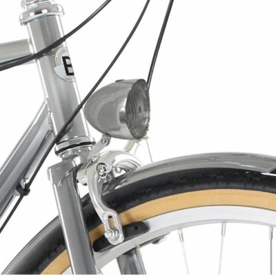 QT Cycle Eclairage Avant Vintage 3 Leds Chromé Pour Vélo – Image 2