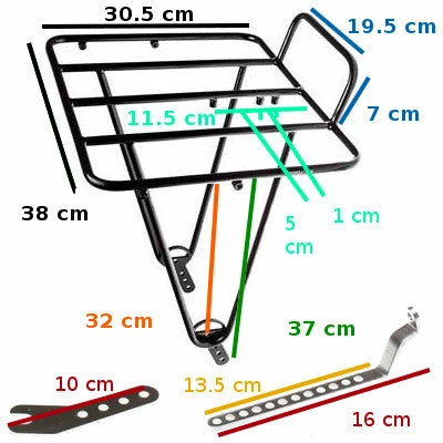 Porte-bagages Avant Noir Pour Vélo Frontière - BLB – Image 6